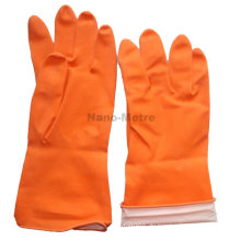 NMSAFETY wasserdichte Handschuh billig Spray Flockline orange Haushalt Latex Handschuh